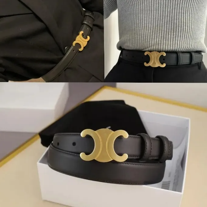 Designers bälten för kvinnor midjeband ceinture mässing spänne äkta läder klassisk lyxbälte längd 90-120 cm cool