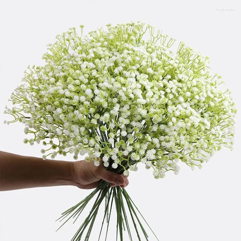 Dekorative Blumen, 10 Stück, 30 Köpfe, 29 cm, BabysBreath, künstlicher Kunststoff, Gypsophila, DIY Blumensträuße, Arrangement für Hochzeit, Heimdekoration