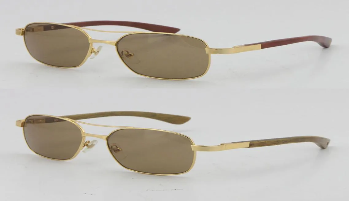 Ganze Verkauf Santos Beige Bubinga 5037821 Holz Sonnenbrille herren klassisches modell Holz brille fahren C Dekoration gold rahmen4825062