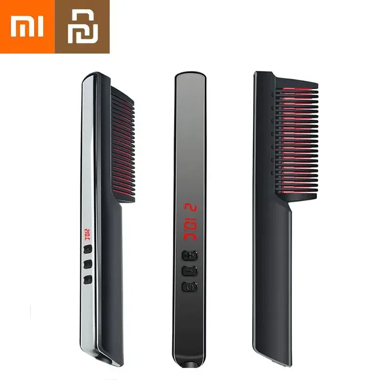 Ferri da stiro Xiaomi Pettine per capelli multifunzionale Spazzola Piastra per barba Piastra per capelli Piastra elettrica per barba Pettine per capelli rapido Styler