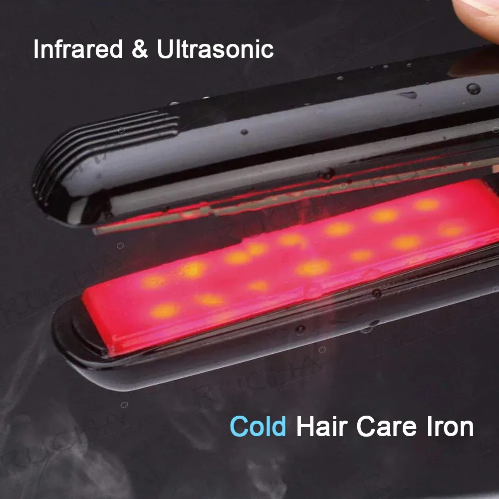 Irons Professional Ultrasonic Infrared Straightener Hair Care Iron Keratin Argan Oil Recovers Damaged Hair Treatment Cold Irons