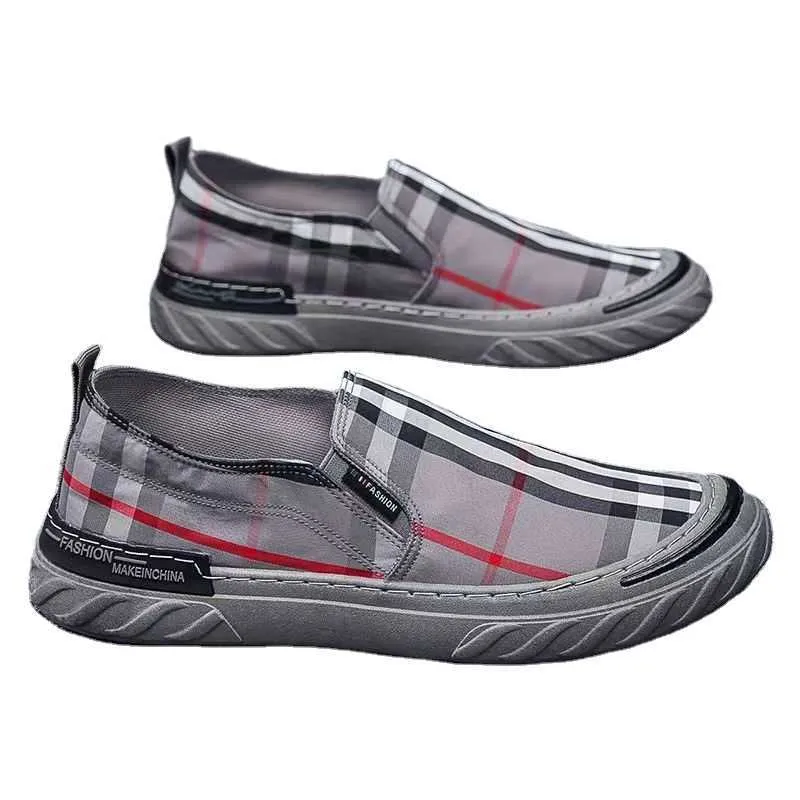 HBP Baba Olmayan Fabrika Tasarımcıları Yeni İngiliz Damalı Üst Düz Dipli Spor Ayakkabıları Sıradan Ayakkabı Slip Olmayan Erkek Ayakkabı