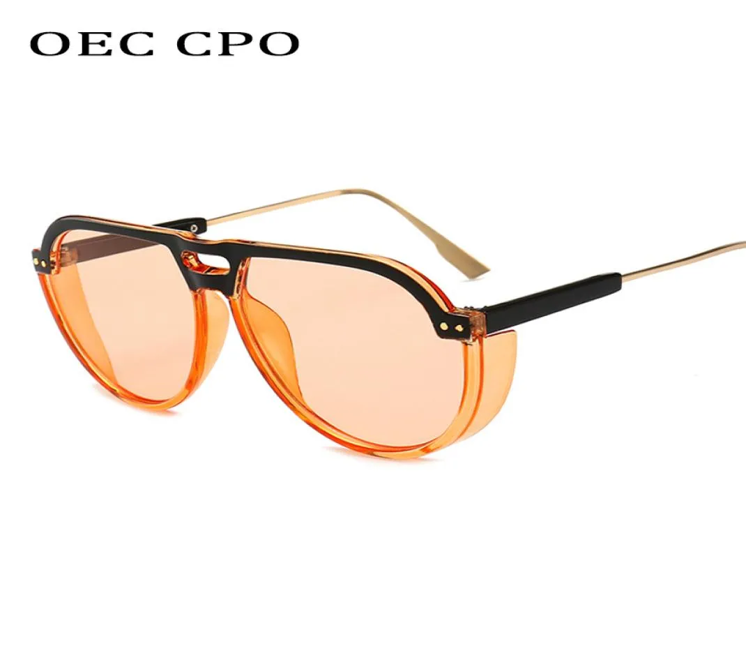 OEC CPO Oversized Punk Frame Homens Óculos de sol Mulheres Óculos de luxo Marca Designer Moda Feminina UV400L333208458