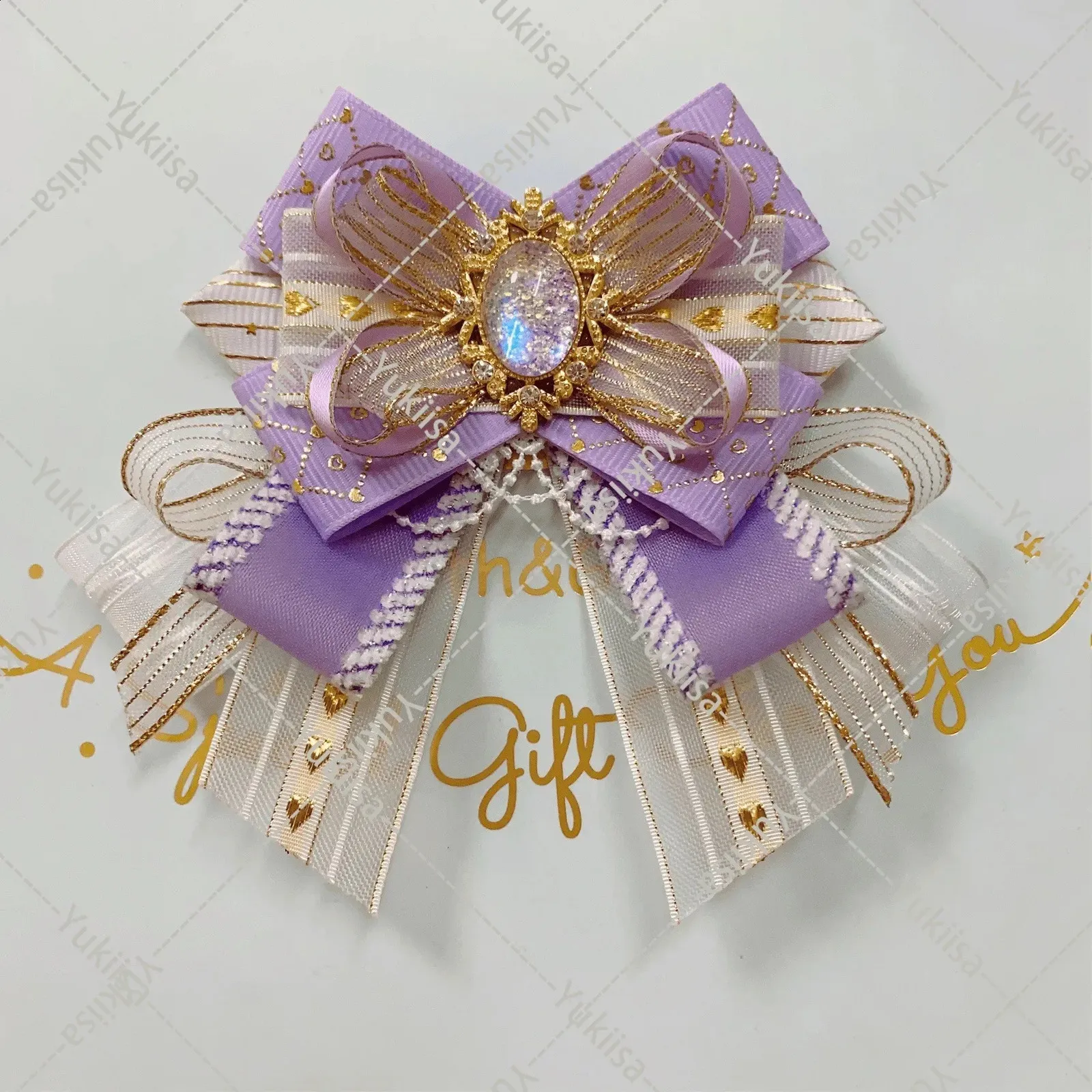 Original noeud papillon femmes haut de gamme luxe broche Lolita Cosplay Anime danse costume chemise robe accessoires à la main col fleurs 240315