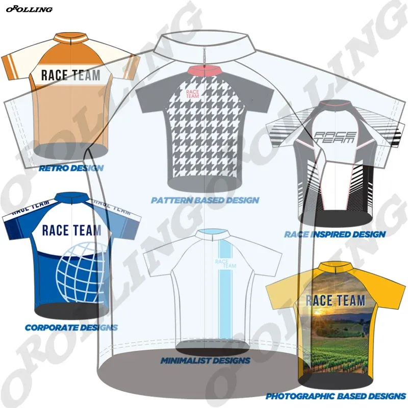 Maglia da ciclismo su strada in montagna con stile di design personalizzato per barche New Team Tops Orolling classico