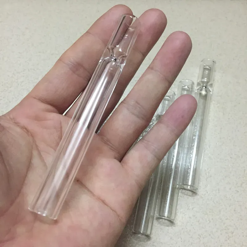 Portable Innovative Design Pyrex Glass One Hitter Smoking Pipe Filter Cigarette Holder Mouthpiece Tip Easy Clean High Quality Hot Cake DHL
