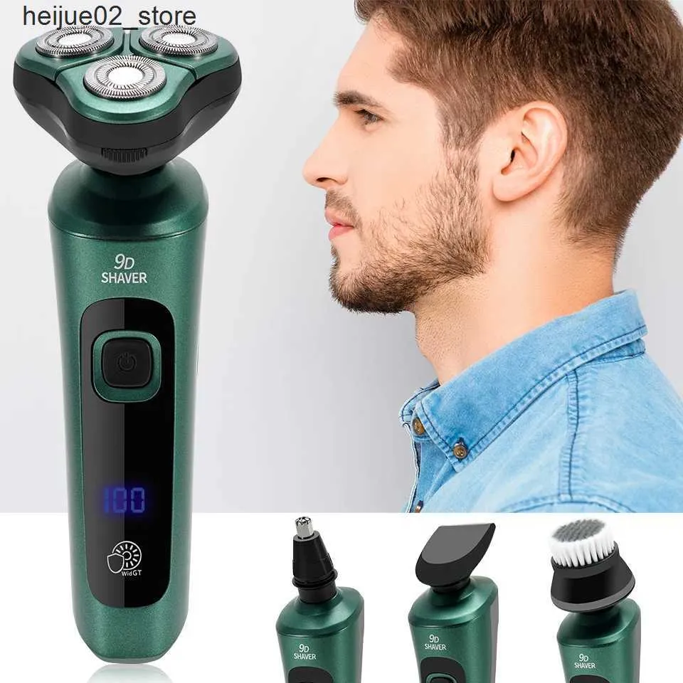 Electric Shavers 4-i-1 Electric Shaver Body Washable and Readgeble Electric Shaver Trimmer Shaver Fast Charging Q240318