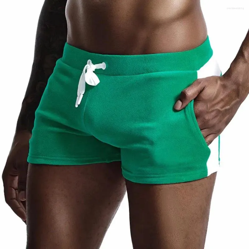 Erkek Şort Seobean-Men'in Kadife Ter Vintage Boxer Spor Salonu Erkek Panties Kalın Cep Jogger