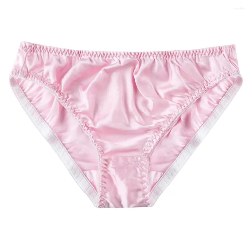 Kvinnors shorts Kvinnor Silkliknande satinbyxor Bikini Underkläder andningsbara fasta färgöversikt Bekväm mjuk dam dagligen