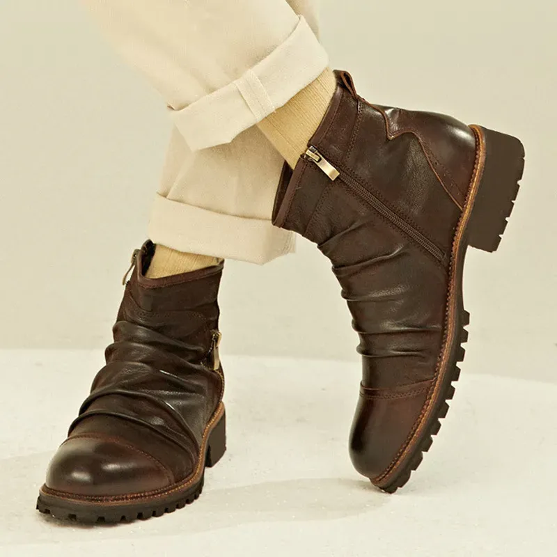 Bottes yeween hommes bottes rétro tendance hommes chaussures de qualité supérieure hommes vintage vintage bottines britanniques bottes automne plus bottes de taille pour hommes