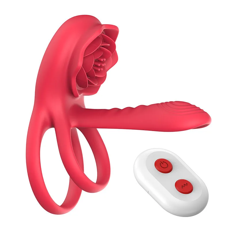 Vibrerende Cockring Penis Sleeve met Roos Clitoris Stimulator Penis Ring Vibrator Koppels Volwassen Speeltjes voor Mannen Vrouwen Paar Seksspeeltje met G Spot Clitoris Vibrator