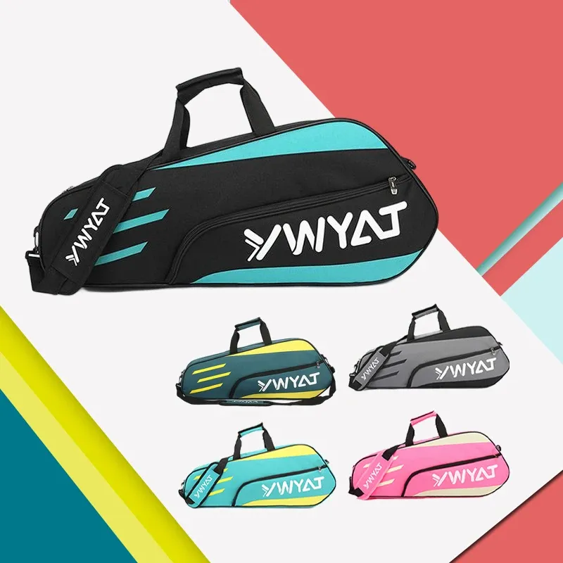 Bags YWYAT Gym Bag 3 Rackets Badminton Cover Bag Thickened Nylon Material Handbag Shoulder Multifunctional Badminton Sports Bags