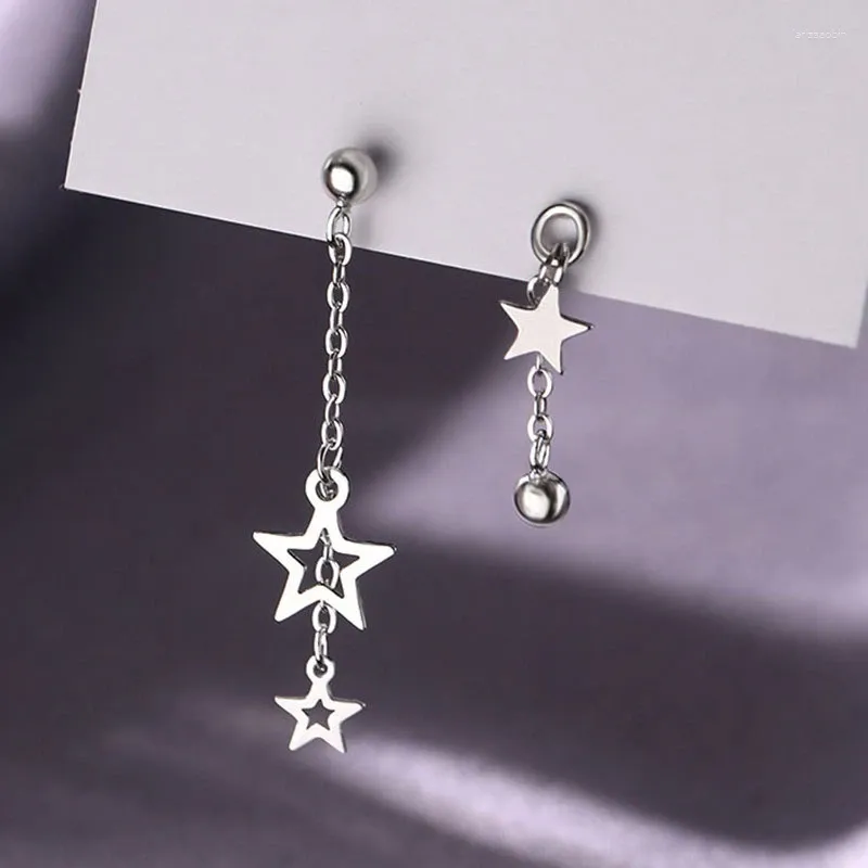 Pendientes de tuerca chapados en plata de ley 925, color dorado de 14 quilates, borla de estrella simple para mujer, accesorios de joyería para fiesta de boda de moda clásica