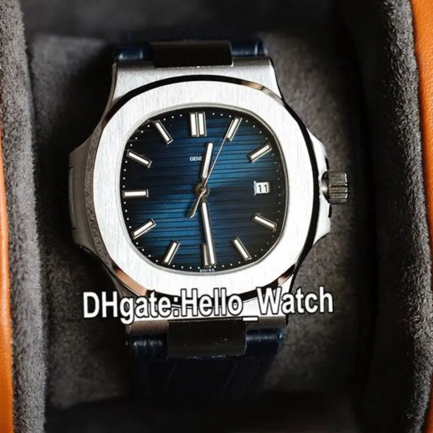 Version 40mm Sport 5711 1A 010 5711 1 Cal 324 montre automatique pour hommes en acier Caes cadran à Texture bleue bracelet en cuir bleu PPHW Watch303U