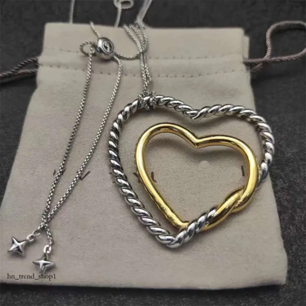 Designer Dy Heart Pendant 925 Sterling Silver Necklace For Women Man Popular i Europe America Couples Retro Madison Chain Gold With Box Dy Necklace Jewelry Gifts 782