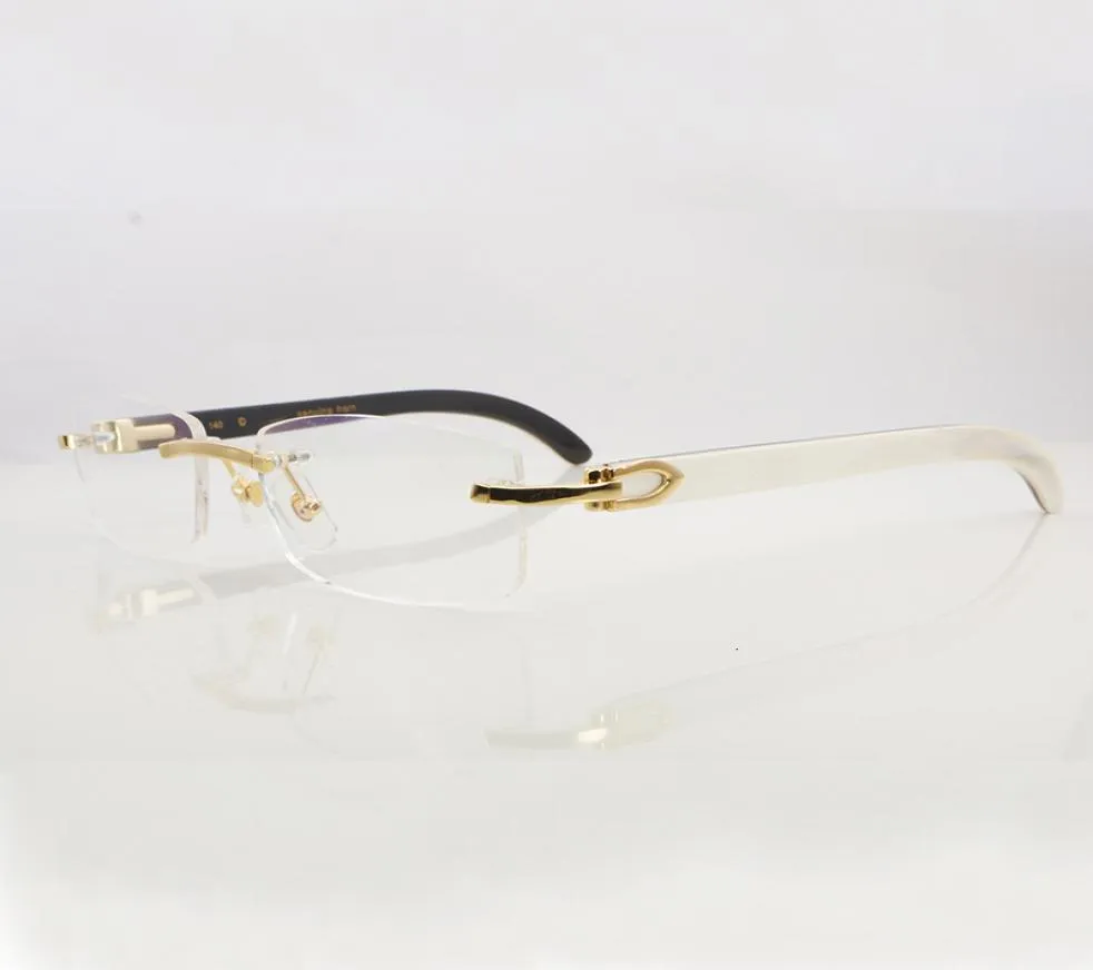 Przezroczyste szklane ramki dla mężczyzn Akcesoria Losowe naturalne rogu Buffalo Carter Gold Transparent okulary Frame4305557