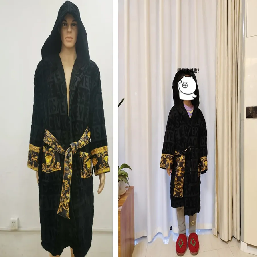 Família combinando robe criança jacquard sleepwear roupões pai barroco robe com cinto crianças meninas roupão de banho grosso vestidos de banho mãe r