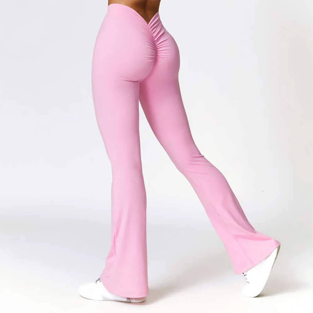 Lu Pant Align Align Lu Lemon Flare New Yoga Leggings High Waist Wide Leg Pants 여성 체육관 Fiess 스포츠 플레어 팬 댄스 바지 V 자형