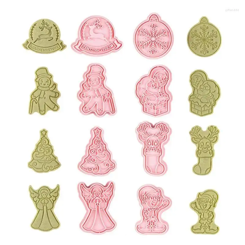 Formy do pieczenia świąteczne pleśń ciastka | 8pcs Cookie Stampers Form For Party Materiend 3D Mini DIY Cake