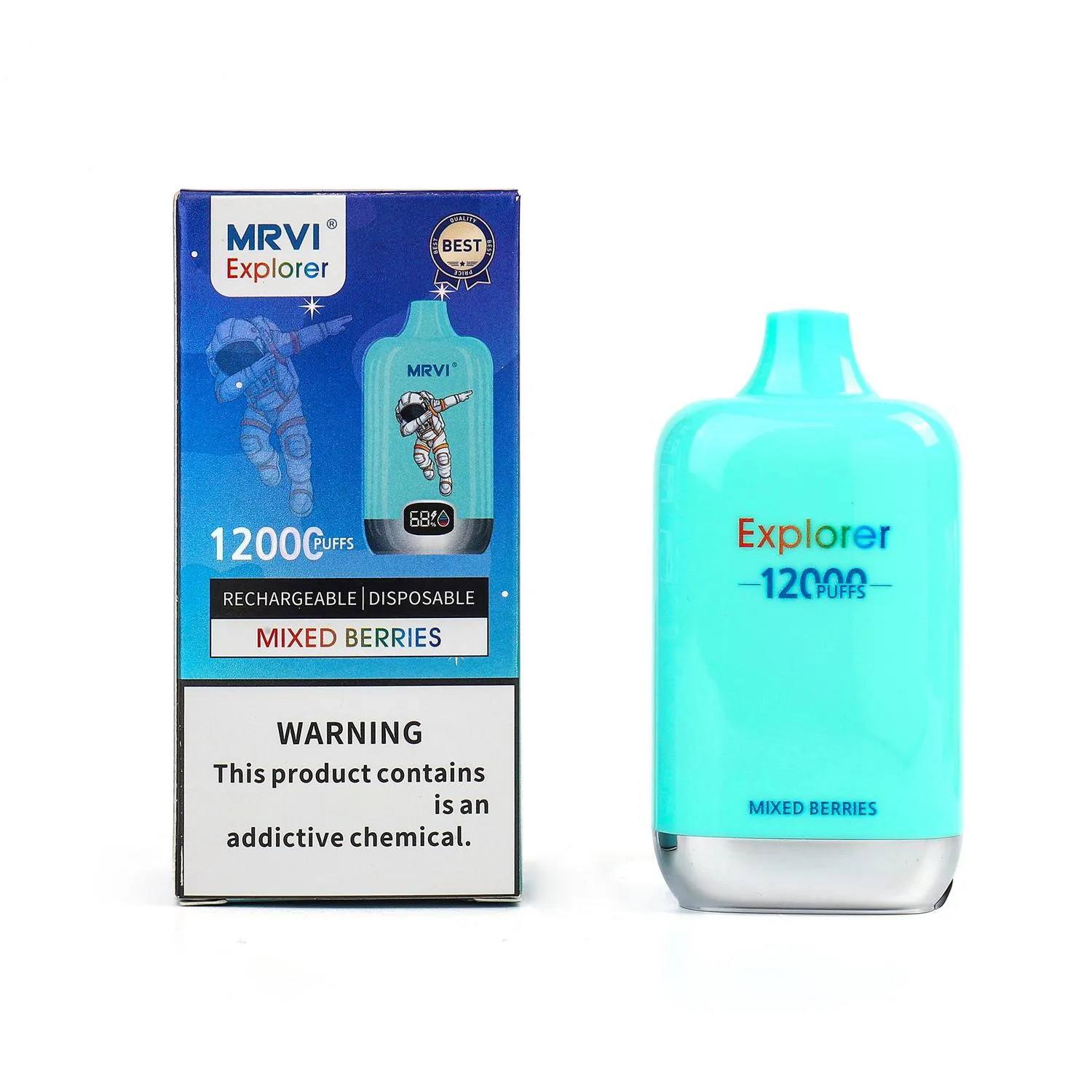 Europejska magazyn Vape desechable MRVI Explorer 12K Puff Ujeżdżalne Vape 22 ml Wstępne wózki E-papierosy Vaper