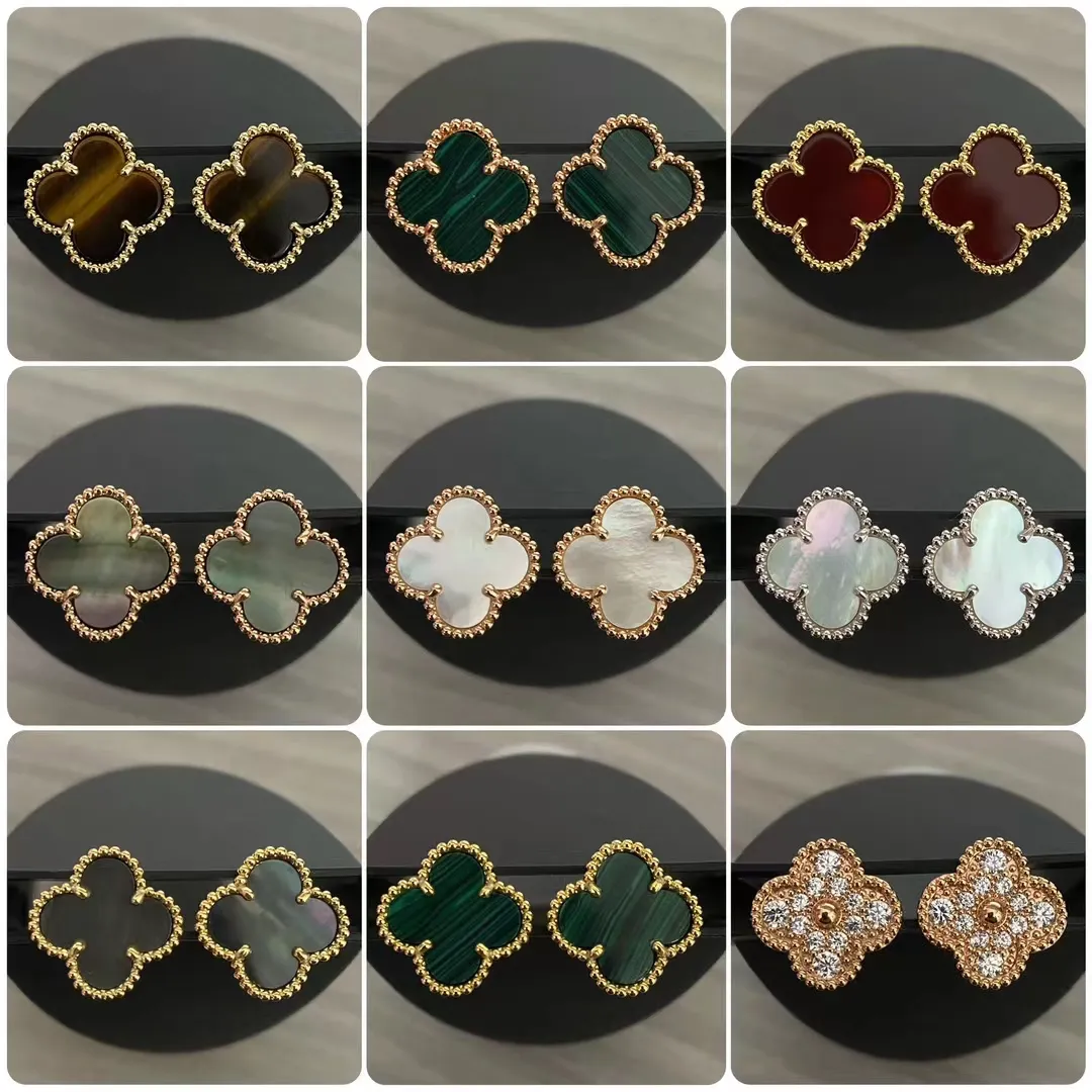 15mm Marke Clover Ohrringe Designer Schmuck für Frauen Mutter von Perlen Gold Oorbellen Zahlen Ohrringe Brincos Earings Frau 38