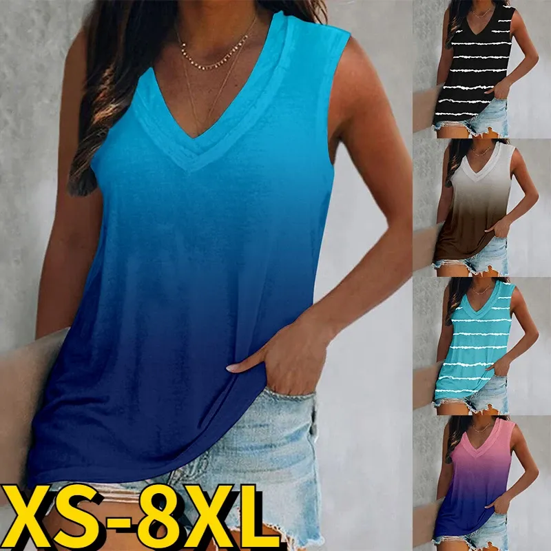 Üstler 2023 Yeni Kadınlar Kolsuz Tank Tops Tişört Tişört Tee Kadın Moda Sokak Giyin