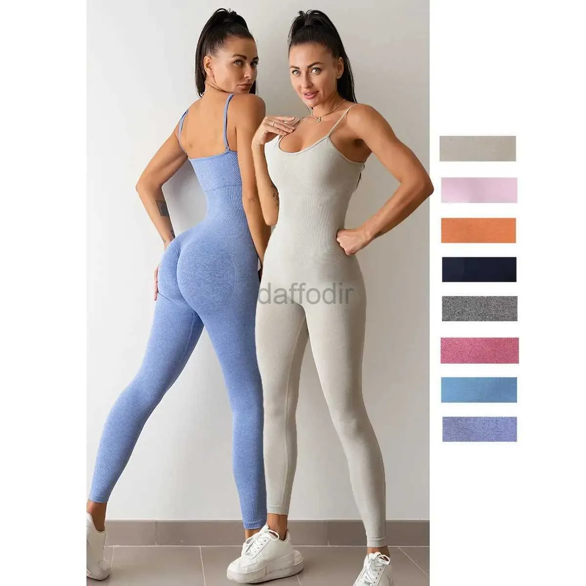 Tute da donna Tute senza cuciture Sport Fitness Cinghie per sollevamento fianchi Leggings da corsa monopezzo Tute Allenamento Tute da palestra Donna 24318