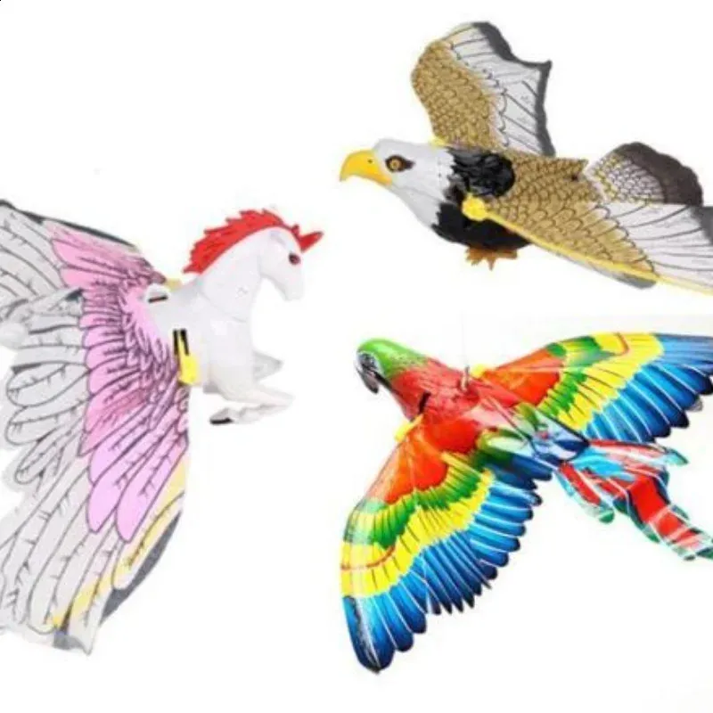 Novelty Flash Simulation Electric Flying Eagle Bird Rotate Interactive Toys Children Kids 240318