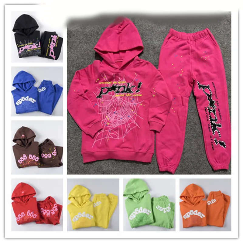 Childrens hoodie byxor set designer barnkläder sätter nya lyxtryck pojkar flickor träning mode brev hoodies casual sports tröja csd2403181-20