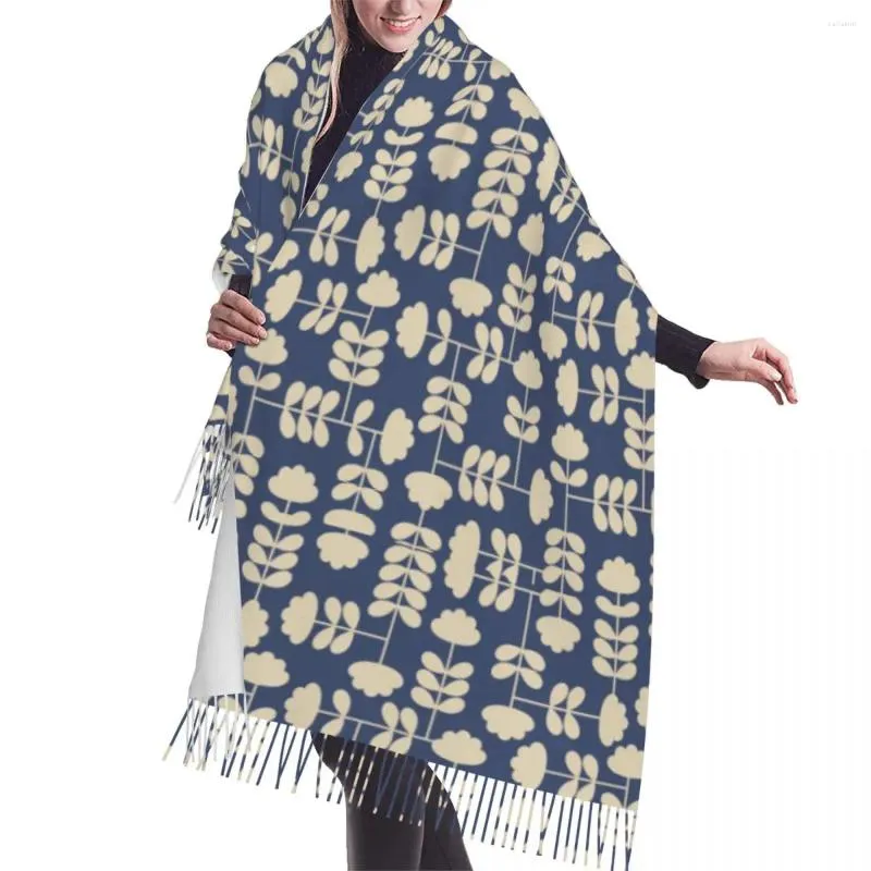Halsdukar modeavtryck snitt stam himmel orla kiely tassel halsduk kvinnor vinter fall varm sjal wrap kvinnlig mångsidig