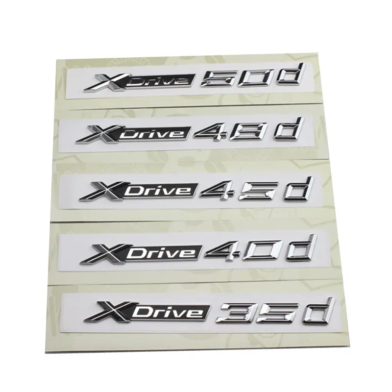 Pegatinas para coche, pegatina de estilo para BMW X1 X3 X4 X5 X6 Series Xdrive 18d 20d 25d 28d 30d 35d 40d 45d 48d 50d, insignias con emblema, letras con logotipo