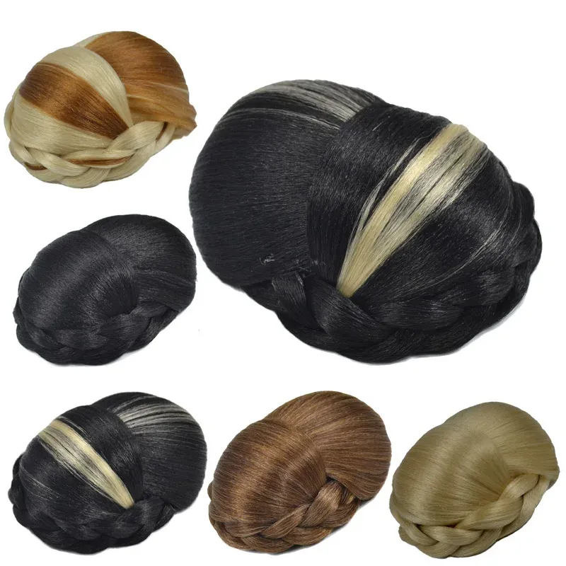 Chignon jeedou j03611 syntetiska flätade chignon -klipp på hår bulle updos täcker hår kvinnors munk nåd och delikatess