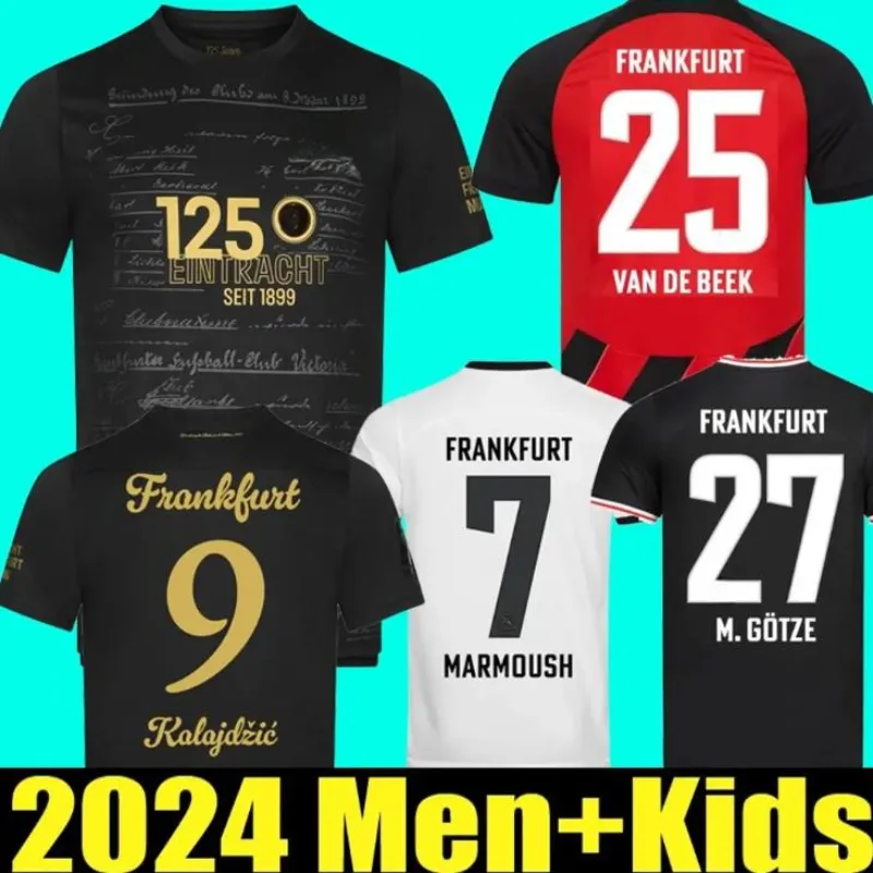 23 24 EintRaCht Francfort Soccer Jerseys 125e M. Gotze Home Away Jersey Kostic Sow Klammers Kamada Hinteregger 2023 2024 Thirdmen Kids Kit Chemise de football Uniformes