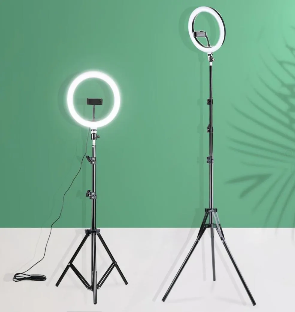 Anneau lumineux LED de 26cm, lampe annulaire à intensité variable pour Selfie, Studio Po avec support, éclairage de photographie pour vidéo youtube 6618542