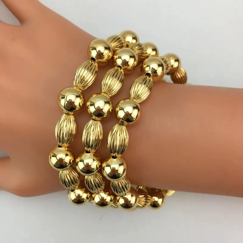 Charm Bracelets Classic Tricolor Gold Plated Bracelet Women Luxury Party Italian 3pcs/set Accessories FHK17322