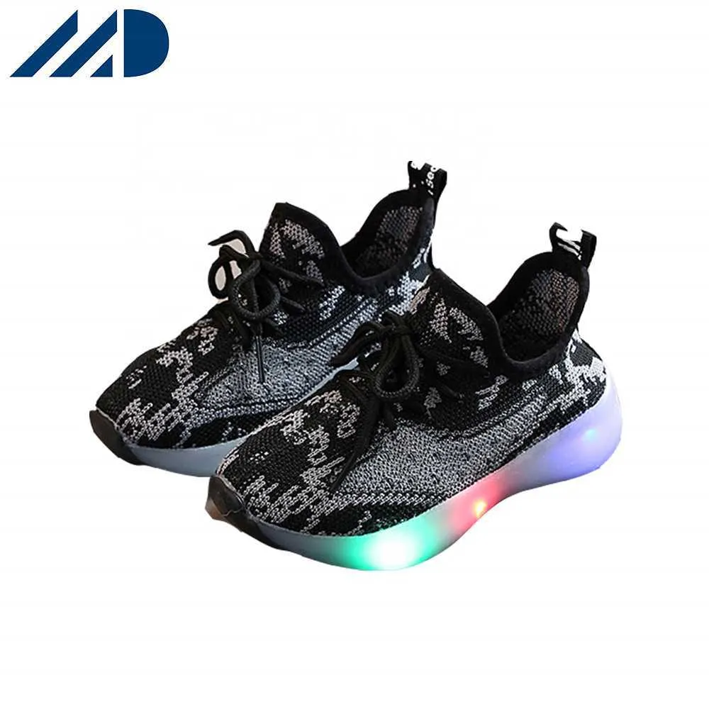 HBP Non-Brand Luminous Shoes New Fashion Breathable Kids Boys Net Luminous Shoes Girls LED Sneakers Baby Toddler Shoes
