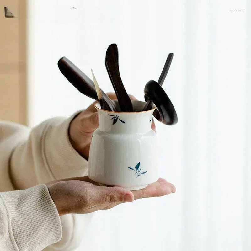Teaware Sets Boutique Hand-painted Butterfly Orchid Tea Ceremony Bottle Six Gentlemen's Holder Pen Household Set Accessories