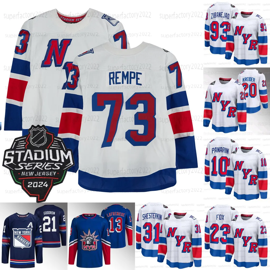 Nova York 2024 Stadium Series Hockey Jersey Rangers Matt Rempe Adam Fox Igor Shesterkin Chris Kreider Mika Zibanejad Barclay Goodrow Artemi Panarin Jacob Quick