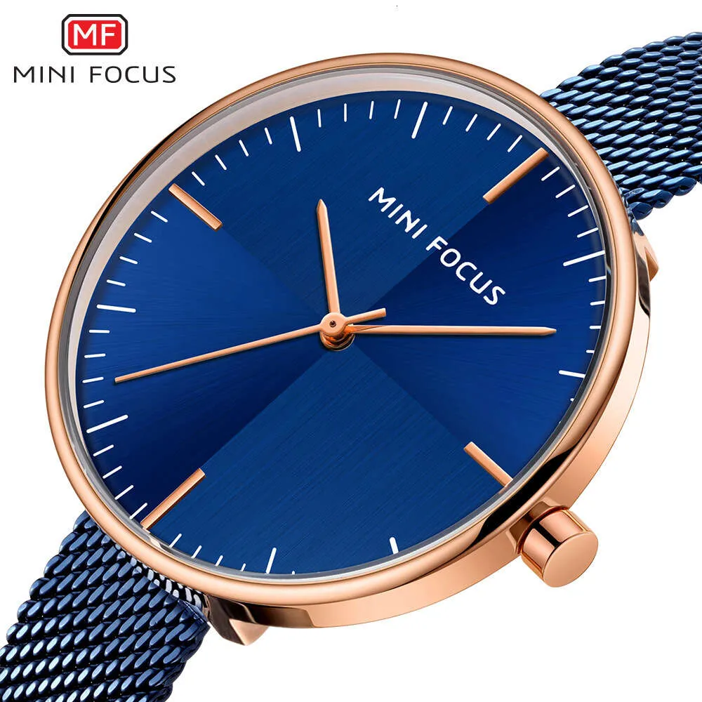 Mini Focus Brand Minimalist Ultra-Thin Women’s Watch ، حزام Milan Milan الياباني الدقة الصلب Milan 0275L