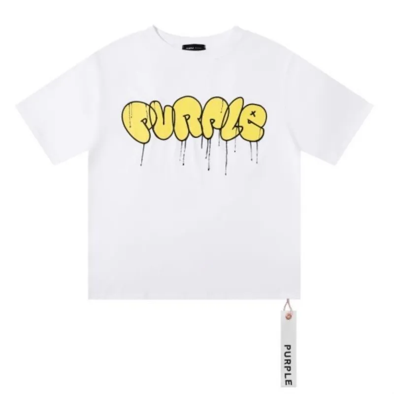 Roxo Camiseta Mens Designer Camisetas Homens Unissex Casual Manga Curta Roxa Letra Impressão Hip Hop Street Short Tee
