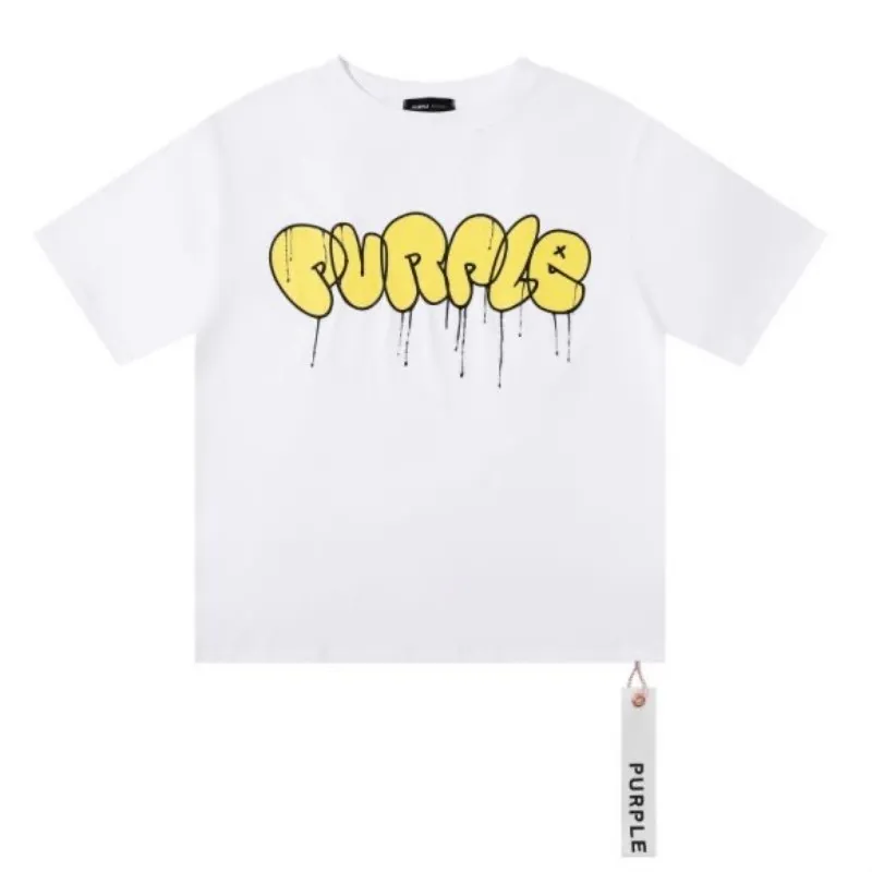 paars T-shirt heren designer T-shirts heren unisex casual korte mouw paarse letterprint hiphop straat korte tee