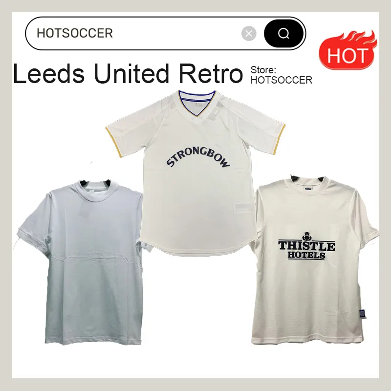 Hasselbaink Retro Leeds Soccer Jerseys United 1972 78 89 90 91 92 95 96 96 97 98 99 00 01 02 클래식 풋볼 셔츠 Smith Kewell Hopkin Batty Milner Viduka Vintage Uniform