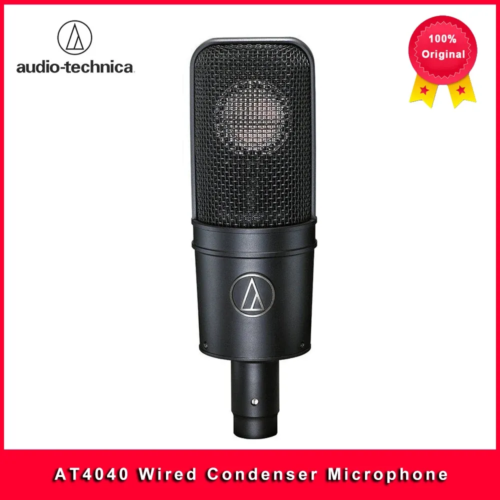 Mikrofone 100 % Original Audio Technica AT4040 Wired Cardioid Kondensatormikrofon Podcast-Ausrüstung Studiomikrofon Professionelles Mikrofon