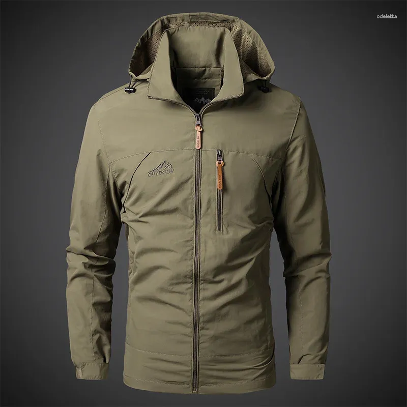 Vestes pour hommes 2024 Printemps et automne Mode Sports Loisirs de plein air Manteau de travail imperméable coupe-vent de haute qualité Plus-Taille Veste 5XL