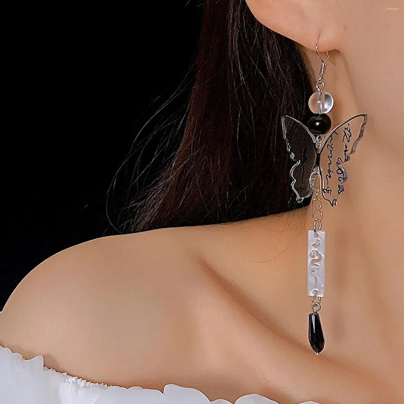 Dangle Oorbellen Chinese Stijl Inkt Schilderij Vlinder Persoonlijkheid Vrouwen Oude Lange Kwasten High-End Elegante Kwastje