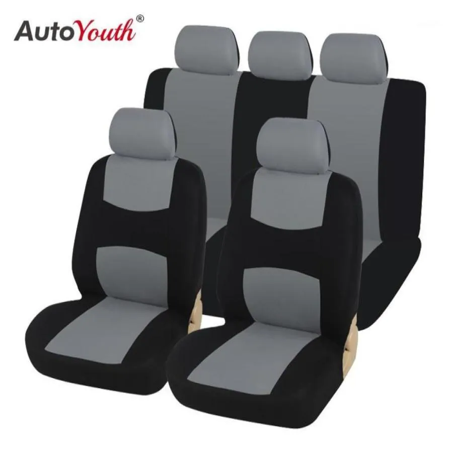 Assento de carro cobre par dianteiro em preto e cinza protetores universais de assento de carro para motorista passageiro acessórios automotivos 12913103
