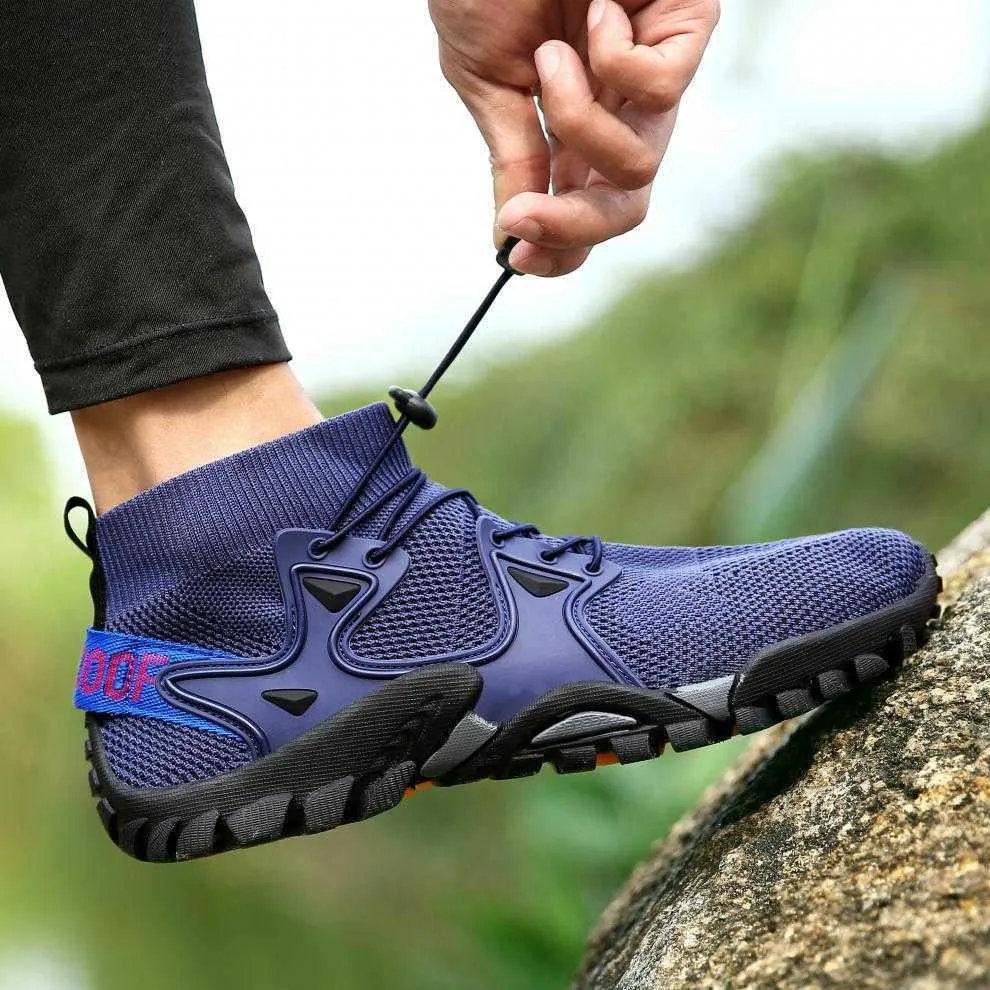 HBP merkloze outdoor wandelschoenen met antislip veterschoenen voor bergpaden voor heren klimmen