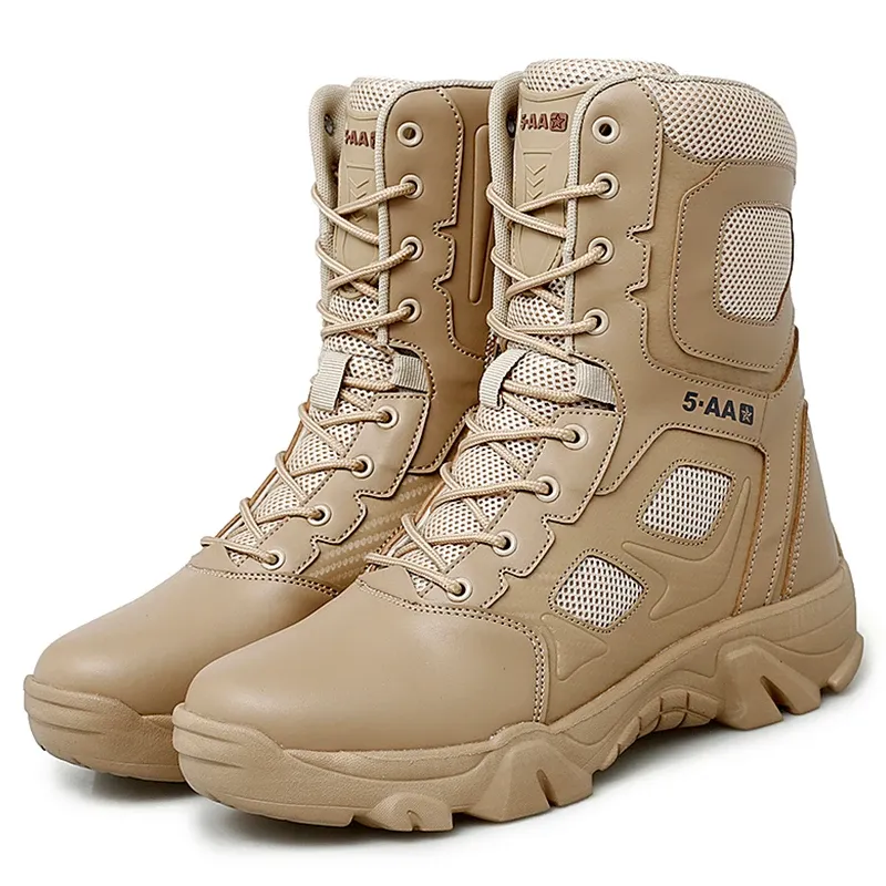 Chaussures 2023 Military Man Boots Tactical Combat Boots Army Boots Outdoor Antislip Randing Boots Work Shoes Safty Chaussures de randonnée