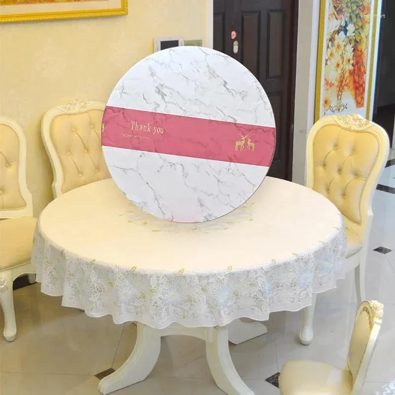 Table Cloth Waterproof Oil Resistant Scald And Wash Free Dining Fully Wrapped Disc Cover PU Elastic Band Style