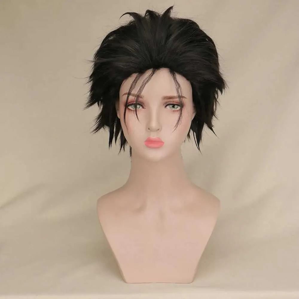 Parrucche sintetiche Parrucca corta per cosplay Uomo Maschio Nero Parrucche sintetiche per capelli in fibra ad alta temperatura al 100% 240328 240327